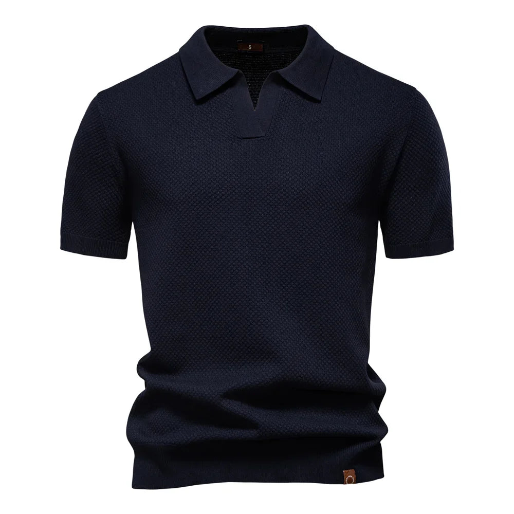 Men's Summer Breathable Polo Shirt Short Sleeve Solid Color Casual Polo Shirts for Men Lightweight Stretch Polo 
