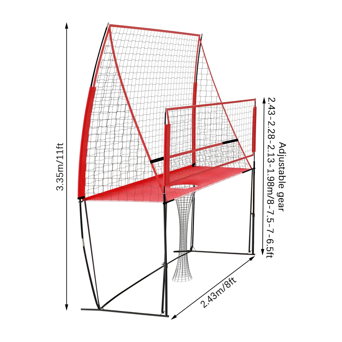 Bymaocar 2.44*3.35M Volleyball Training Net, Nylon Volleyball Practice Net, Volleyball Trainer Equipment Net