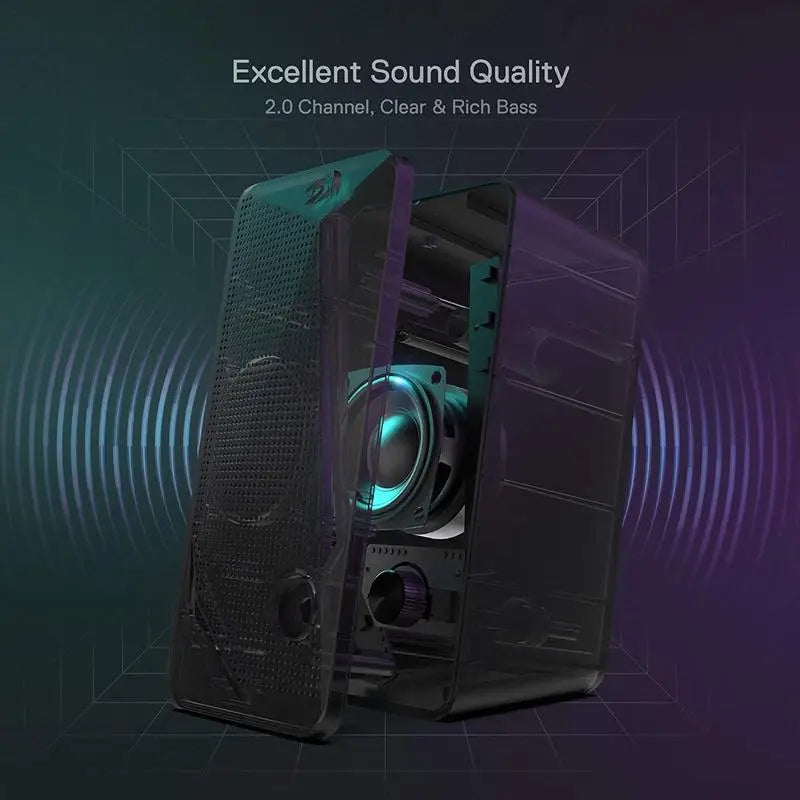 Redragon GS510 Waltz RGB Desktop Speakers Enhanced Stereo