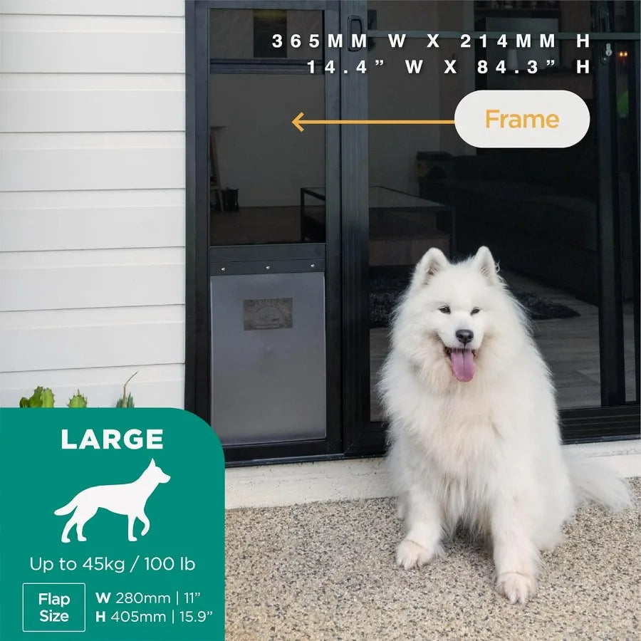 V2 Patio Pet Door Screen Insert Panel for Sliding Doors Fits Door Track Min Height 62.99 to Max Height 84.25 UV Resistant Mesh