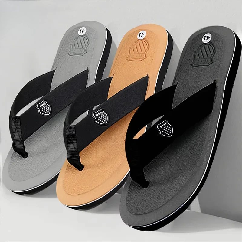 Men's Casual Flip Flops Fashion Beach Shoes Men Summer Non-Slip Flat Slides Mens Slippers Indoor House Shoes Man Male Slipper
