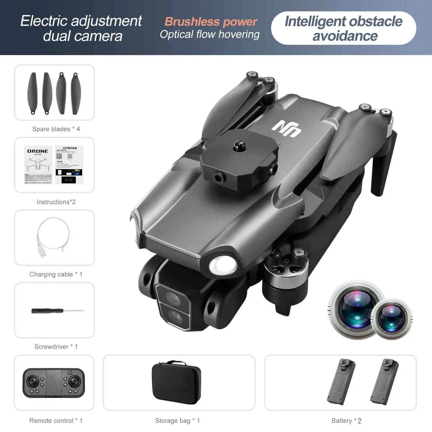 M8 Pro Drone Professional Mini Dron WIFI Optical Flow Localization 3sided Obstacle Avoidance Quadcopter Toy Gift