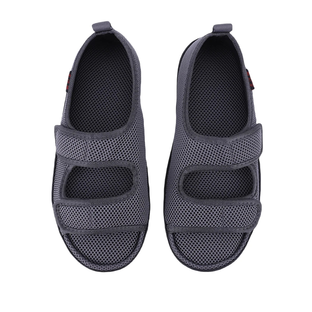 Diabetic Sandals Adjustable Hook & Loop Summer Walking Sandals Comfortable Walking Shoes for Elderly Swelling Sensitive Feet