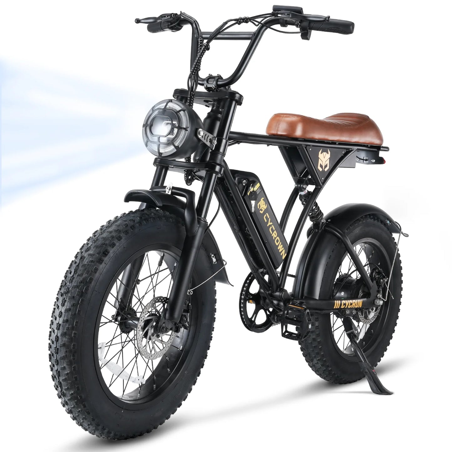 Cycrown RUN adult E-bicycle 750W electric bicycle 36V 10.4Ah dual battery, 20-inch fat tire off-road E-Mountain bike