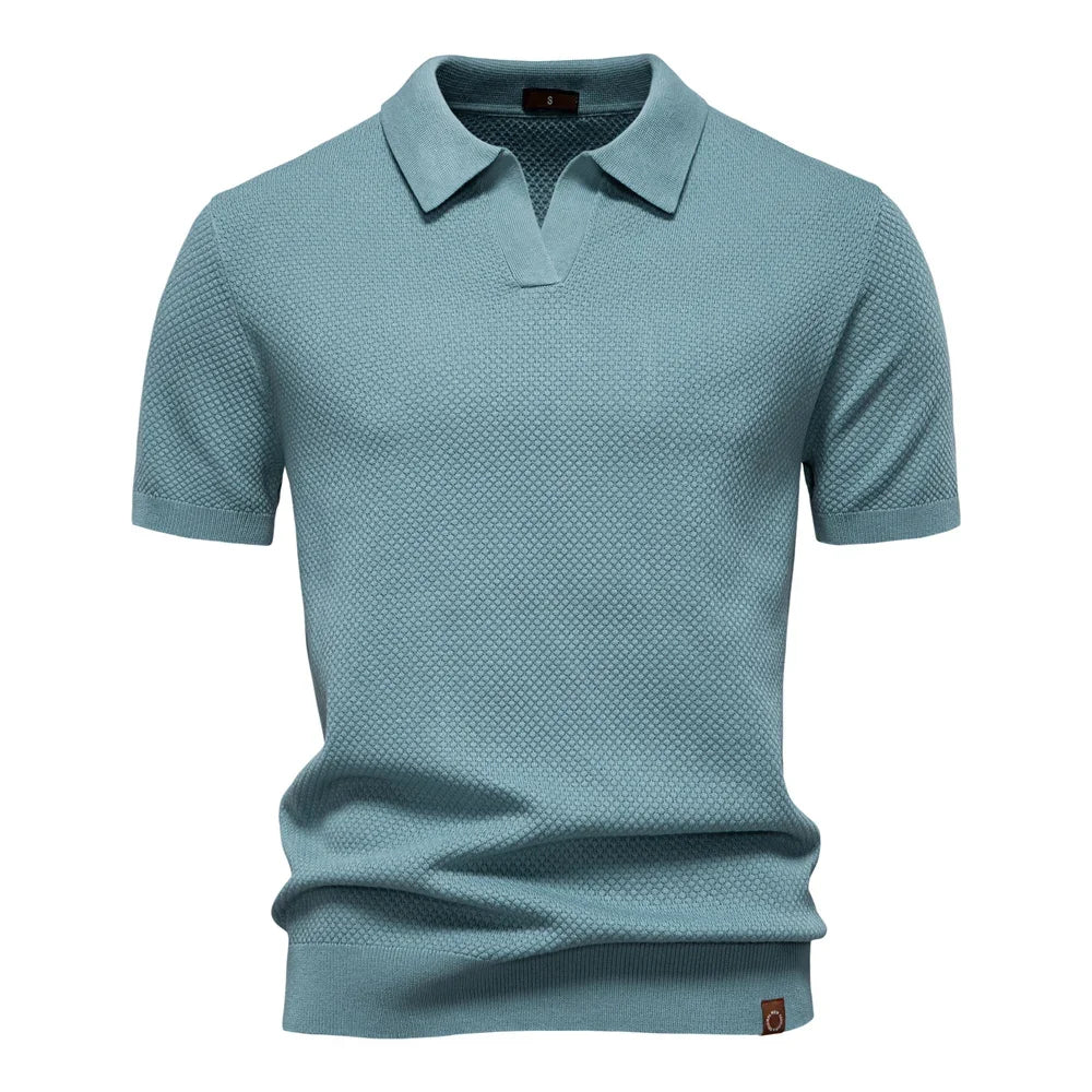 Men's Summer Breathable Polo Shirt Short Sleeve Solid Color Casual Polo Shirts for Men Lightweight Stretch Polo 