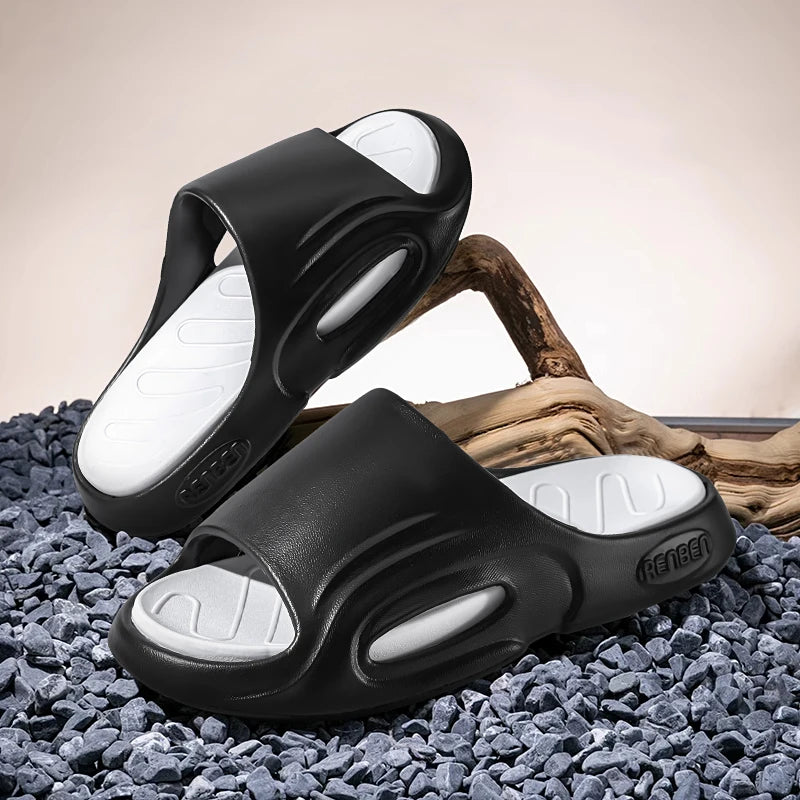 Shock Absorption Summer Slippers for Men & Women EVA Soft Bottom Thick Sole Indoor/Outdoor Slides Beach Casual Shoes Comfortable