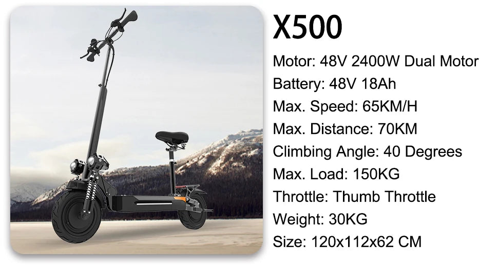 AJOOSOS 2024 X60 X700 X500 Electric Scooter 2400W-5600W Dual Motor Electric Scooters Adults Removable Seat Patinete Eléctricos