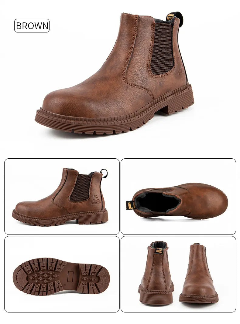 Safety Shoes Men's Work Steel Toe Caps Boots Male Indestructible Protective Shoes Puncture-Proof Security Footwear Work Boots