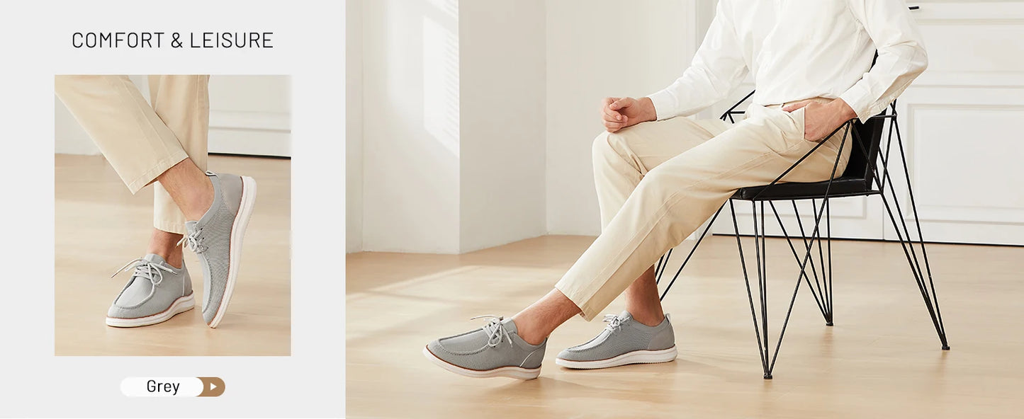 Mens Casual Shoes Wide Loafers Comfortable Walking Slip On Lightweight Breathable Lace Up Shoes