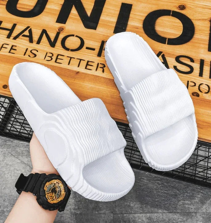 Soft Home Slippers Couple Summer Indoor Skid Proof Bathroom Slippers Sandals Hotel Solid Color Men Women Flip Flops Flat Shoes