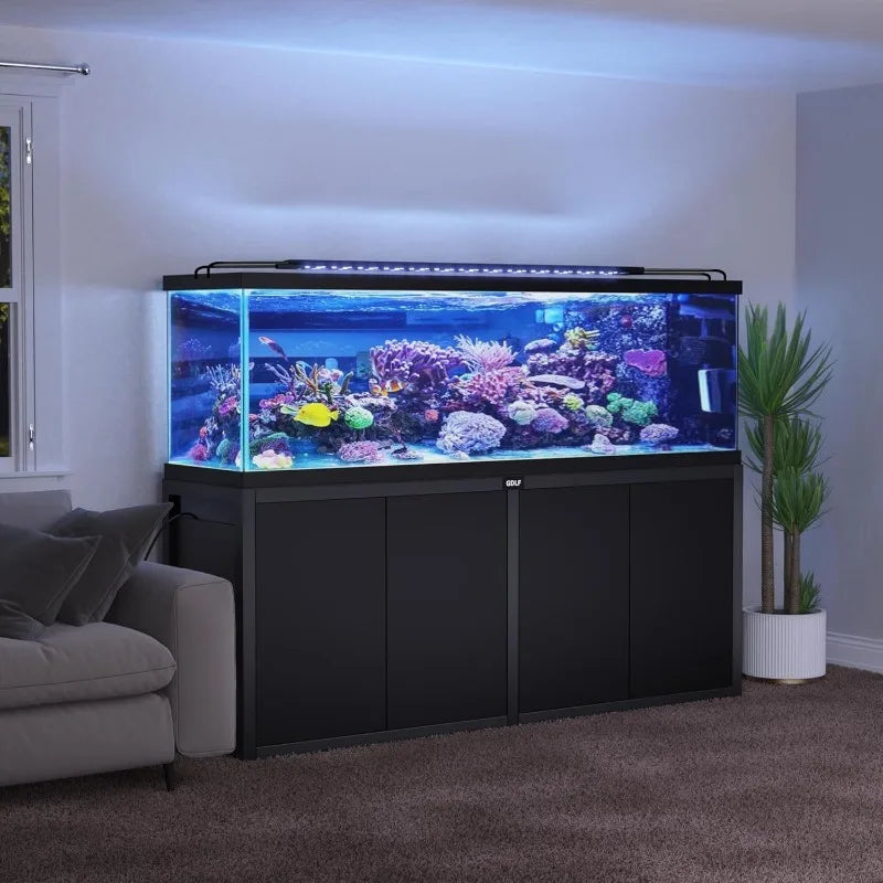 125-150 Gallon Fish Tank Stand, Heavy Duty Metal Aquarium Stand with Power Outlet and Cabinet for Fish Tank Filters and Acc