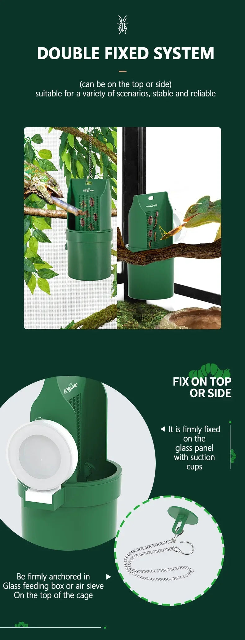 20X10cm Reptile Water Drinker Durable Materials Amphibian Terrarium Feeding Bowl Reptiles Feeder for Lizard Chameleon
