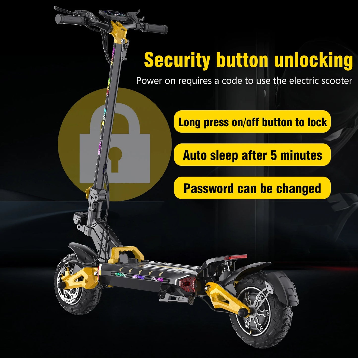 IENYRID ES60 Electric Scooter, 2*1200W Dual Motor, 48V 23Ah Battery, 11-inch Tire, 60km/h Max Speed, 70km Range, Hydraulic Brake