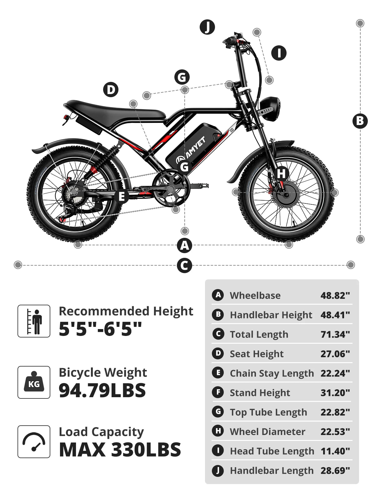 AMYET S8 Adults Electric Bike For Men 2000W Dual Motor Bicycle 48V 25AH Battery 20" Ebike Electric E Bikes Mountain Moped Ebikes