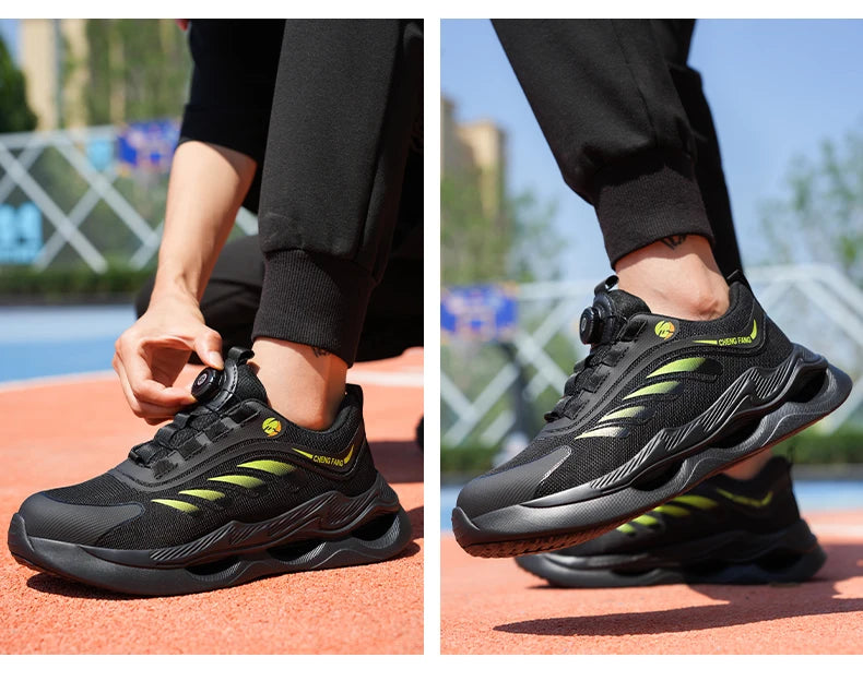 Soft sole lace-free anti-smash and anti-puncture safety shoes