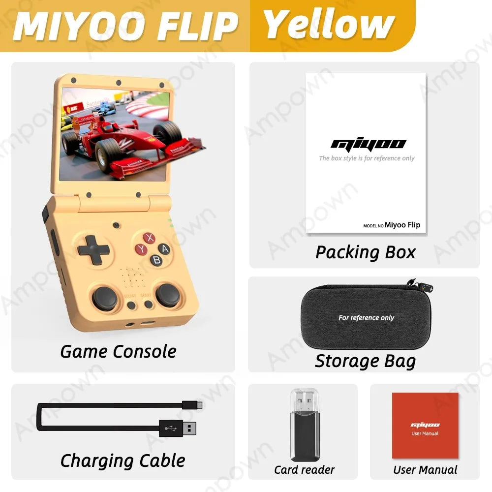 Miyoo Flip V2 Fold Handheld Game Players Consoles Portable Video Game 3.5'' IPS Linux System Retro Game Console Collapsible Gift