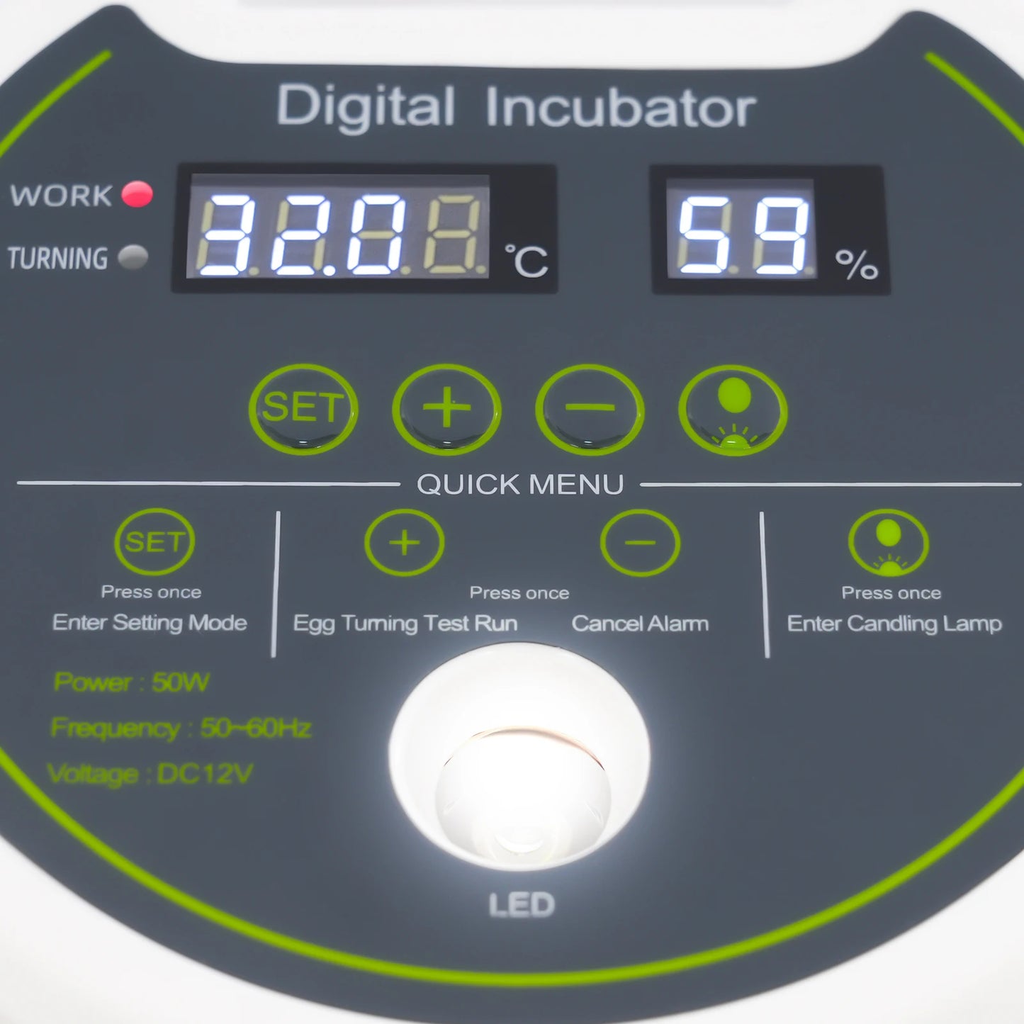 Quail Egg Incubator 33-Egg Automatic Poultry Quail Incubator with Dual Power & LED Light for Home/Farm/School