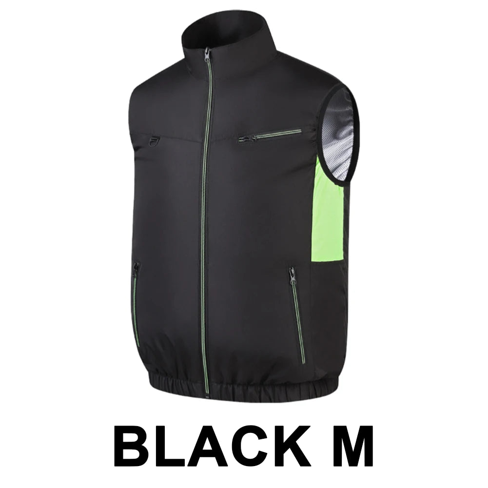 Cooling Vest Ice Fan Vest Heat Resistant Air Conditioner Clothes 3 Gears Breathable Wearable Cooling Fan Vest for Camping Hiking