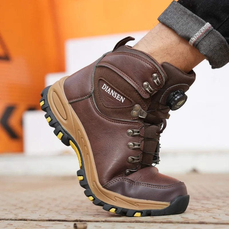 High Top Safety Shoes Men Steel Toe Work Shoes Men Women Work Safety Boots Anti Smash Safety Indestructible waterproof boots