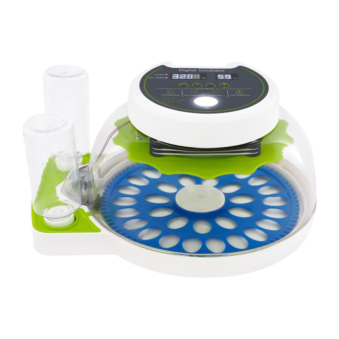 Quail Egg Incubator 33-Egg Automatic Poultry Quail Incubator with Dual Power & LED Light for Home/Farm/School