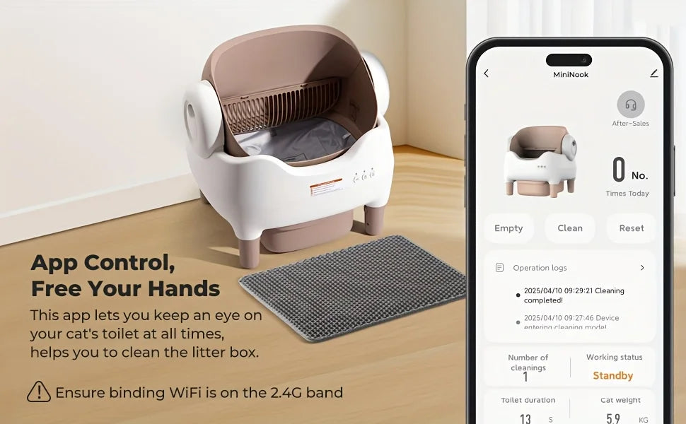 Lunapurr Self Cleaning Litter Box,Large Capacity Automatic Cat Litter Box Self Cleaning for Cats, App Control,Safety Protection