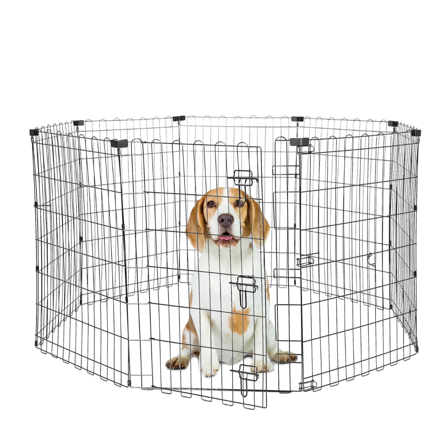 Foldable Metal Dog Playpen for Indoor/Outdoor, Pet Dog Fence Exercise, Pet Puppy Playpen Cage for Yard, Easy Assemble Cat House