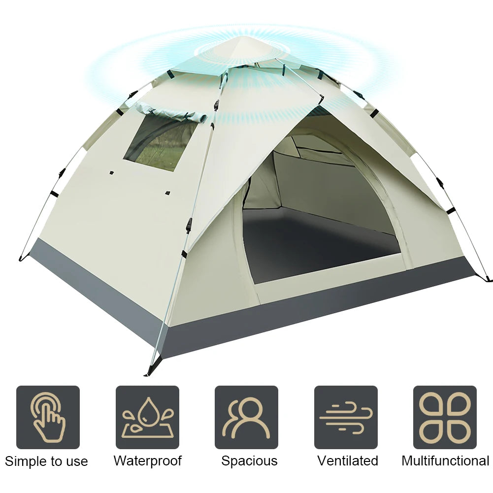 Fully Automatic Camping Tent Lightweight Sunshade Tent Waterproof Quick Open Tent for Hiking Backpacking Camping