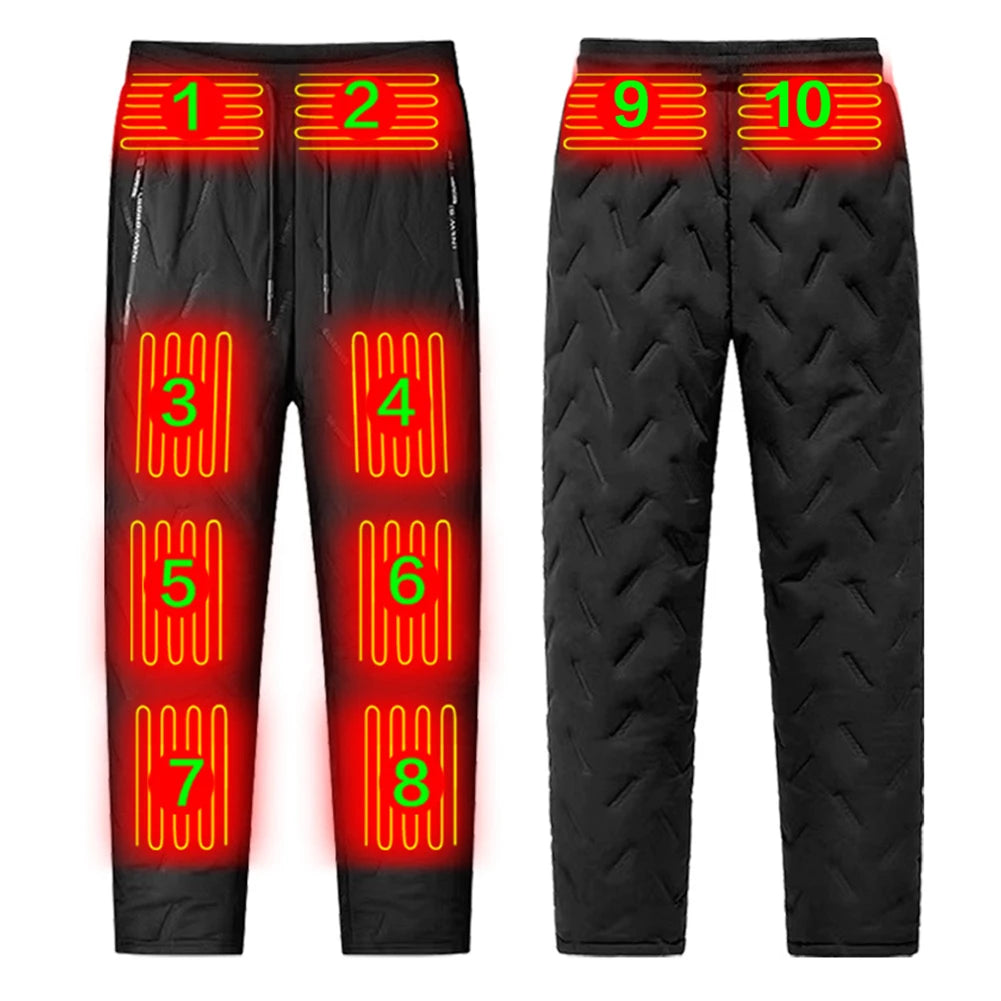 Unisex Heated Thermal Pants 10 Heating Zones Electric Pants 3 Temperature Modes Waterproof Winter Electric Warmer Clothing