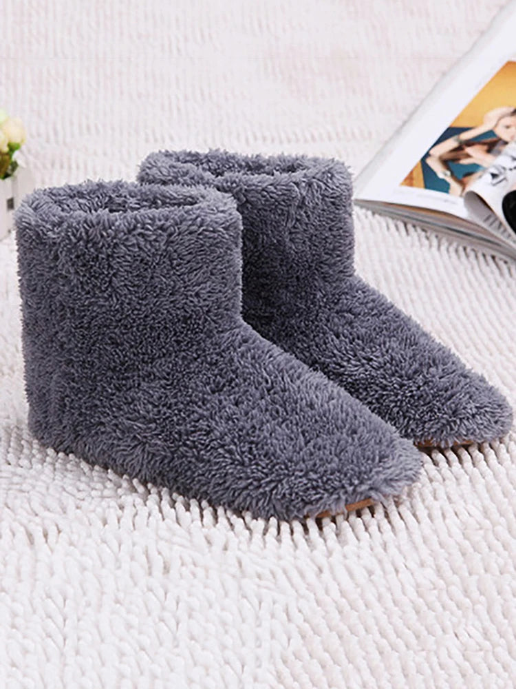 Women Men Electric Heating Shoes USB Heated Shoes Couples Home Shoes for Cold Weather
