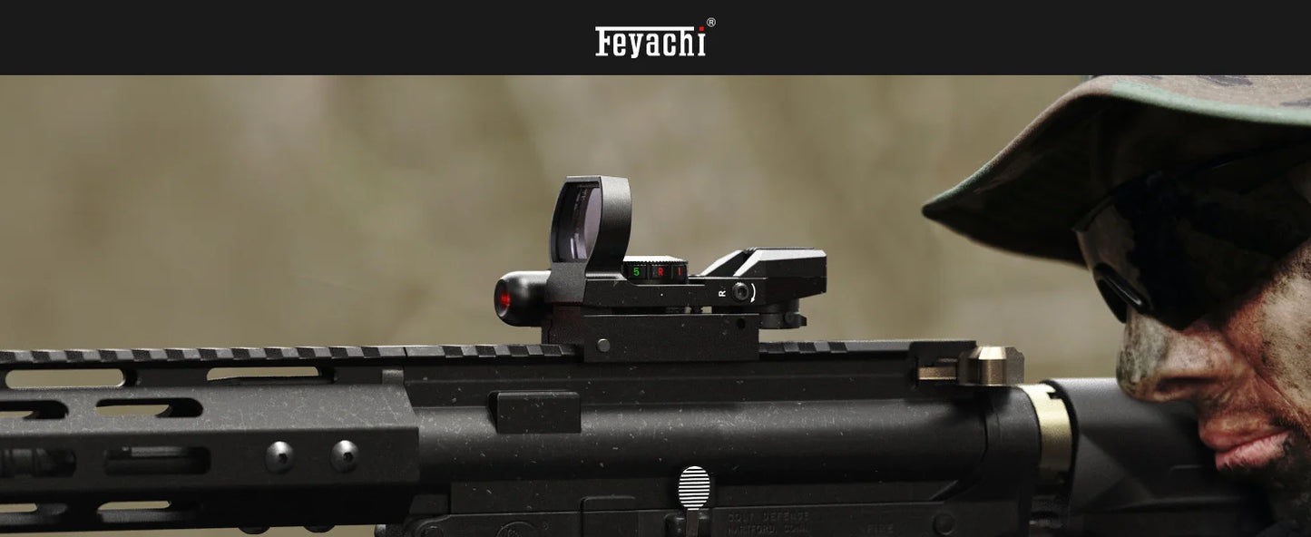 Feyachi Reflex Sight - 4 Reticle Red & Green Dot Sight Optics with Red Laser Sight Less Than 5mW Output for Picatinny Rails