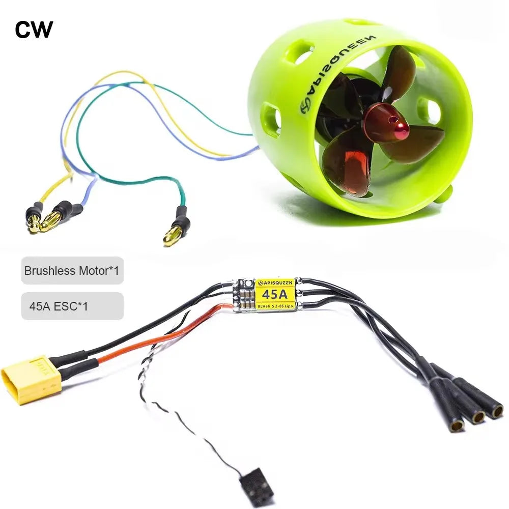 ApisQueen U1 Underwater Thruster With 45A Bi-Directional ESC,16V 2Kg Thrust Brushless Underwater Subsea Thruster For ROV Boats