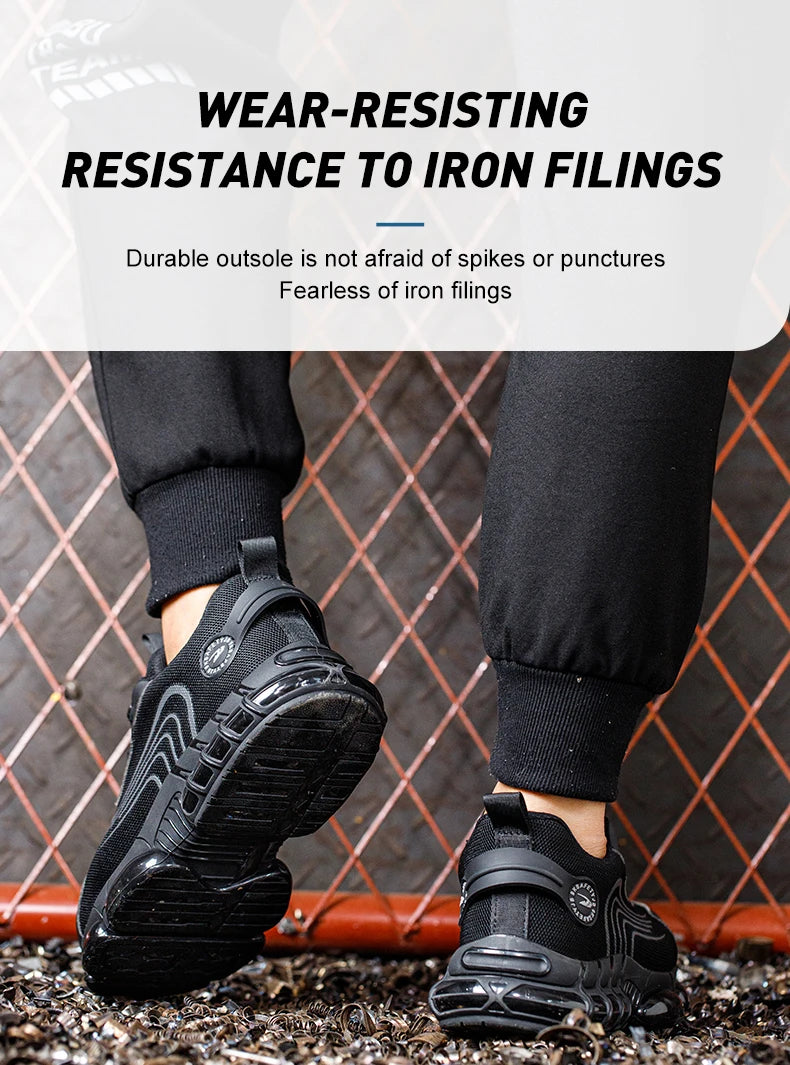 Rotary Button Steel Toe Safety Shoes for Men Anti-impact and Anti-piercing Work Shoes Fashionable Men's Sports Protective Shoes