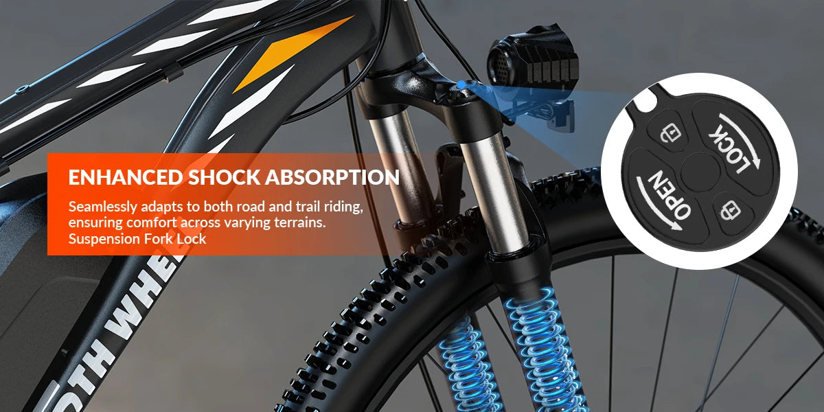 5TH WHEEL EB17lite Electric Bike, 500W Motor, 468Wh Removable Battery, 37KM/H Max Speed, Color LCD Display, Front Suspension