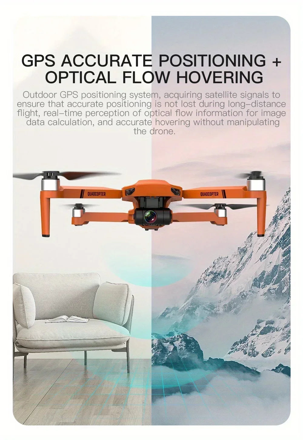 KF102 4K HD GPS Drone with Dual Camera 2-Axis Gimbal Optical Flow WiFi FPV Foldable Quadcopter Toy Perfect Gift for Kids Adults