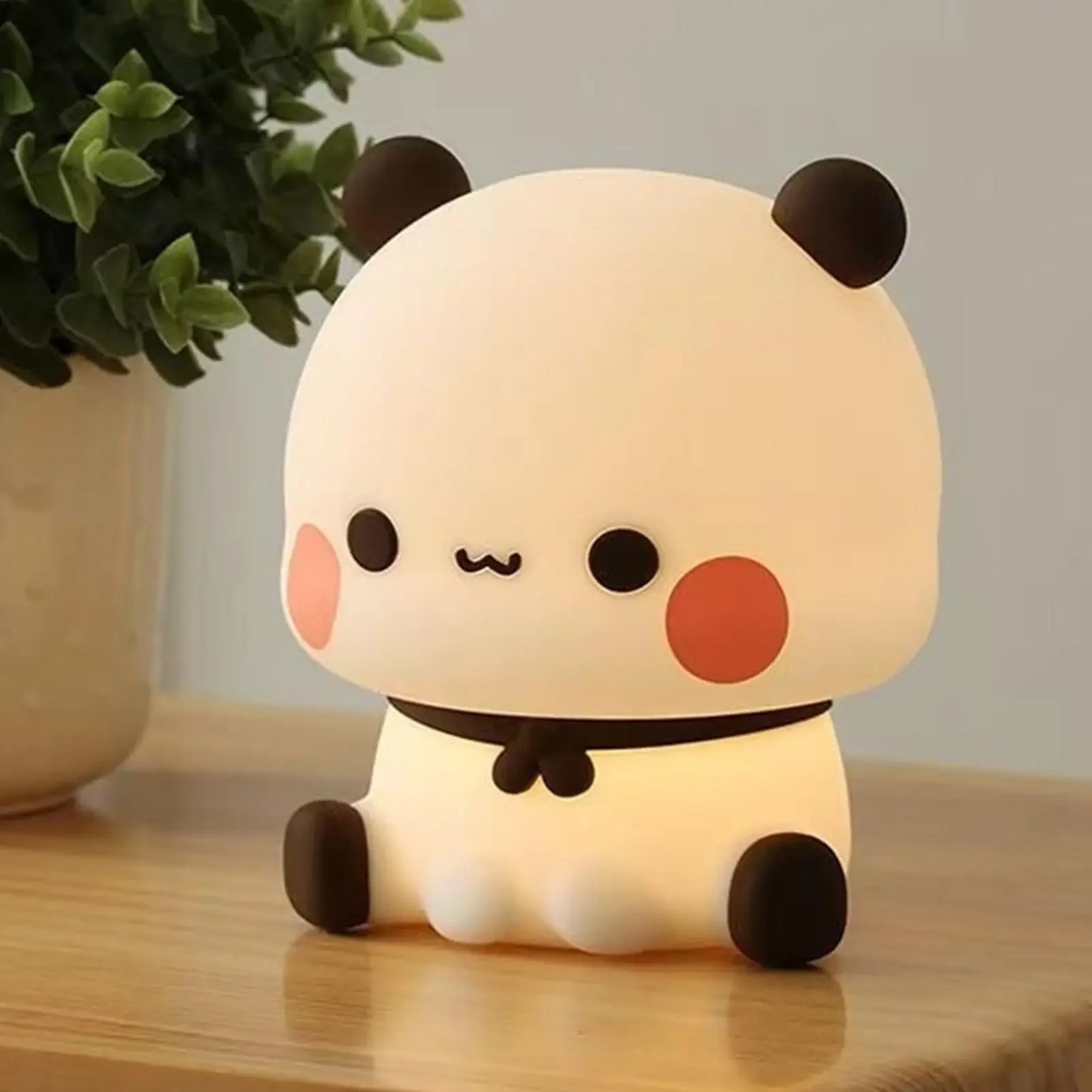 Cartoon Panda Led Night Light Cute Animal Lamp for Kids Bedside Bedroom Living Room Decorative Adjustable 3 Level Silicone Night
