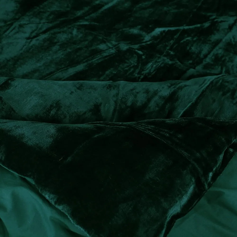 Ultra Luxury Rayon Velvet Boho Duvet Cover Set - Solid Dark Green Oversized King Size Bedding Comforter Cover
