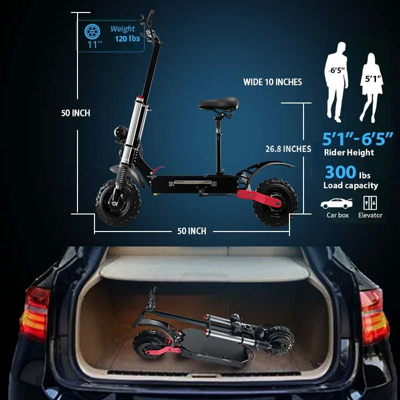 AJOOSOS 2024 X60 X700 X500 Electric Scooter 2400W-5600W Dual Motor Electric Scooters Adults Removable Seat Patinete Eléctricos