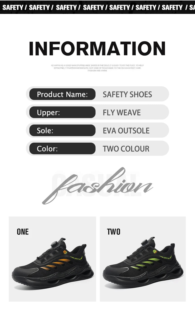 Soft sole lace-free anti-smash and anti-puncture safety shoes