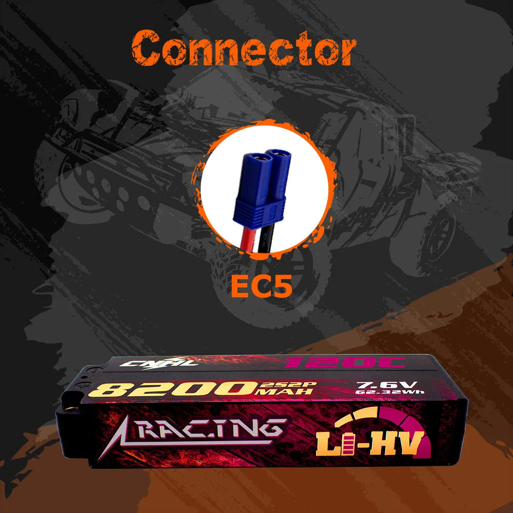 CNHL 2S 3S 4S Lipo Battery 7.6V 11.4V 15.2V 8200mAh 120C HV HardCase With EC5 Plug For RC Car Boat Airplane Truck Vehicle Truggy