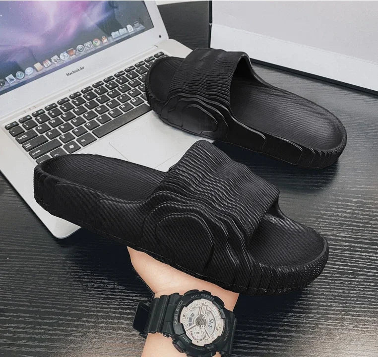 Soft Home Slippers Couple Summer Indoor Skid Proof Bathroom Slippers Sandals Hotel Solid Color Men Women Flip Flops Flat Shoes