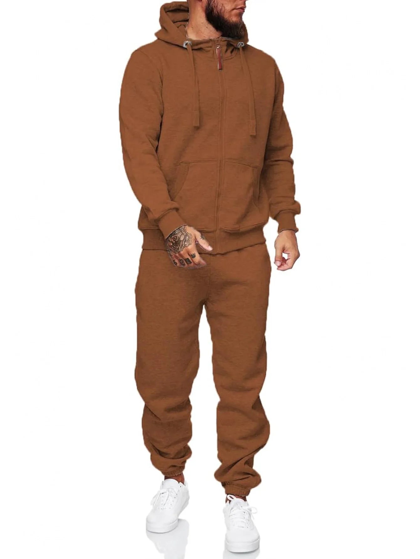 Sweat suits men Tracksuits 2 Piece sets Athletic Jogging suits Hoodie Casual Long Sleeve Zipper Outfits for men