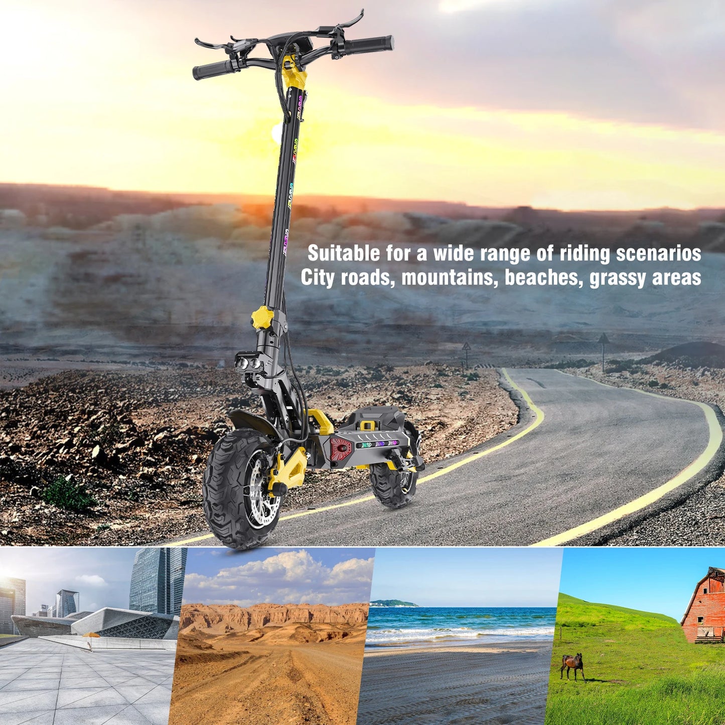 IENYRID ES60 Electric Scooter, 2*1200W Dual Motor, 48V 23Ah Battery, 11-inch Tire, 60km/h Max Speed, 70km Range, Hydraulic Brake