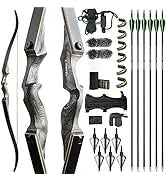 Recurve Bow American Hunting Bow 320FPS Draw Weight 40-55lbs Adjustable Compound Bow Right Hand for Archery Hunting Fishing Shoo