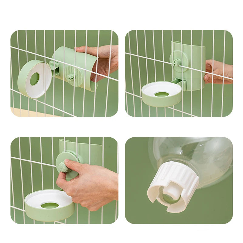 Automatic Pet Feeder with Hanging Bowl Water Bottle Food Container Dispenser for Puppy Cats Rabbit Birds Pet Feeding Product