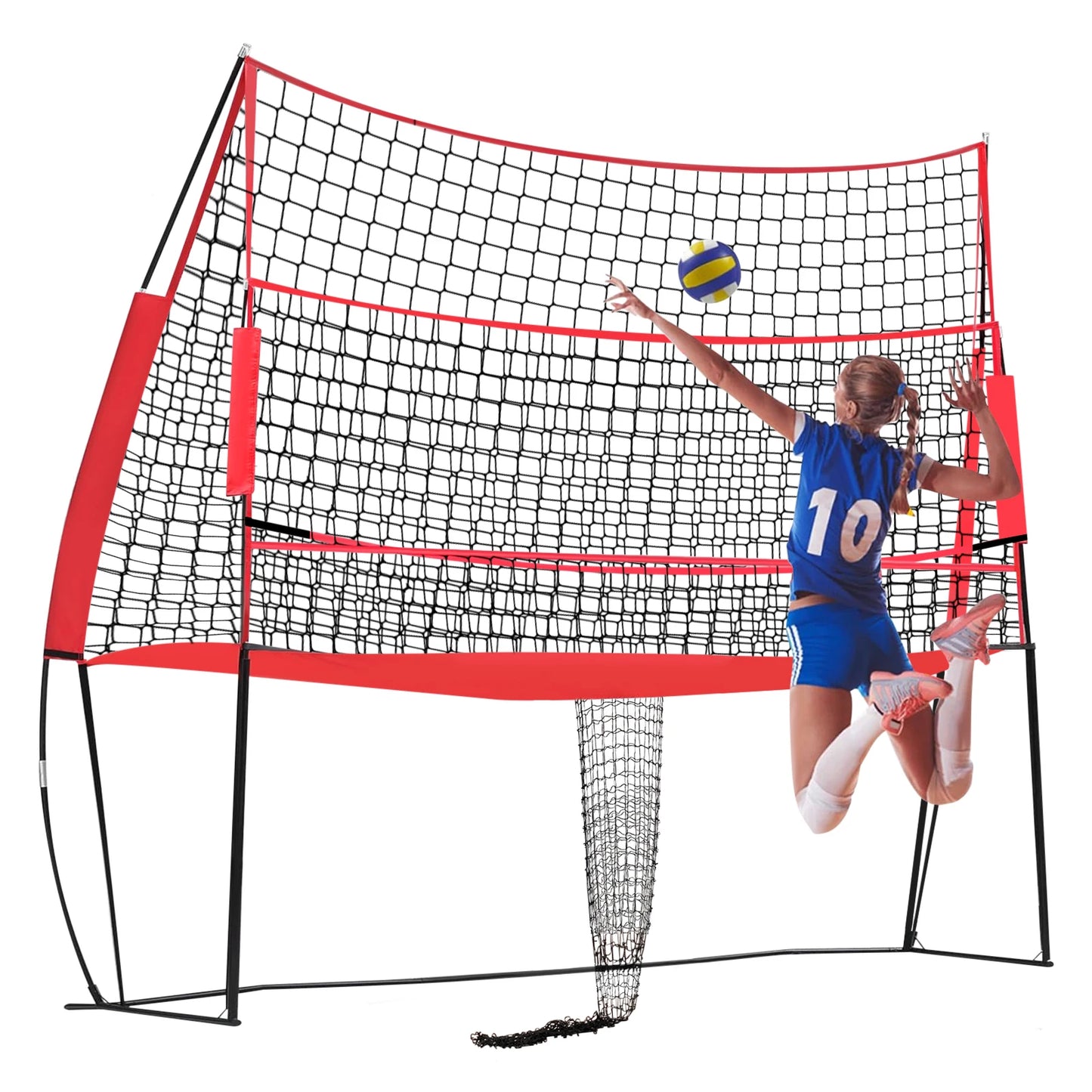 Bymaocar 2.44*3.35M Volleyball Training Net, Nylon Volleyball Practice Net, Volleyball Trainer Equipment Net