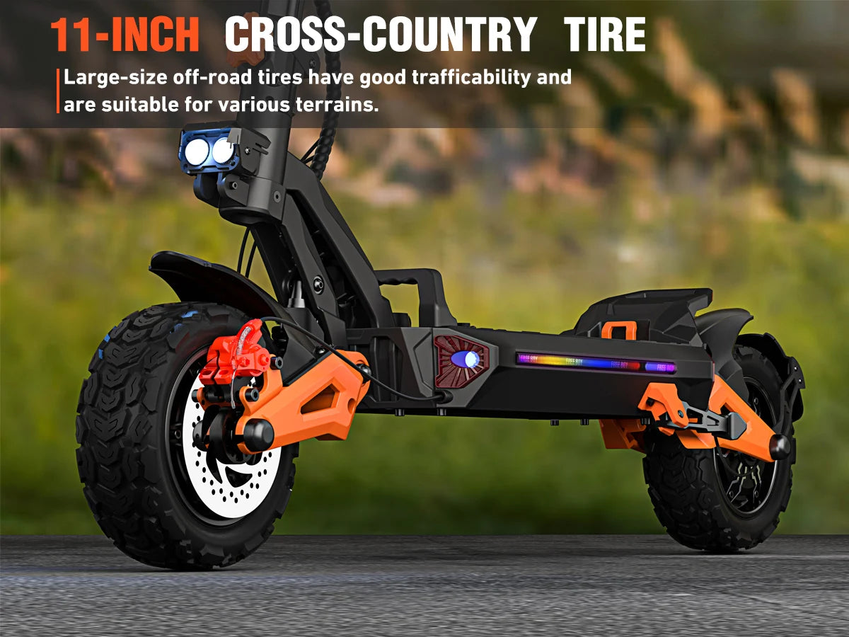 Powerful Dual Motor Electric Scooter for Adults 6000W, 55Miles Range, 11'' Off-road Tires, Fast Electric Scooter 50Mph