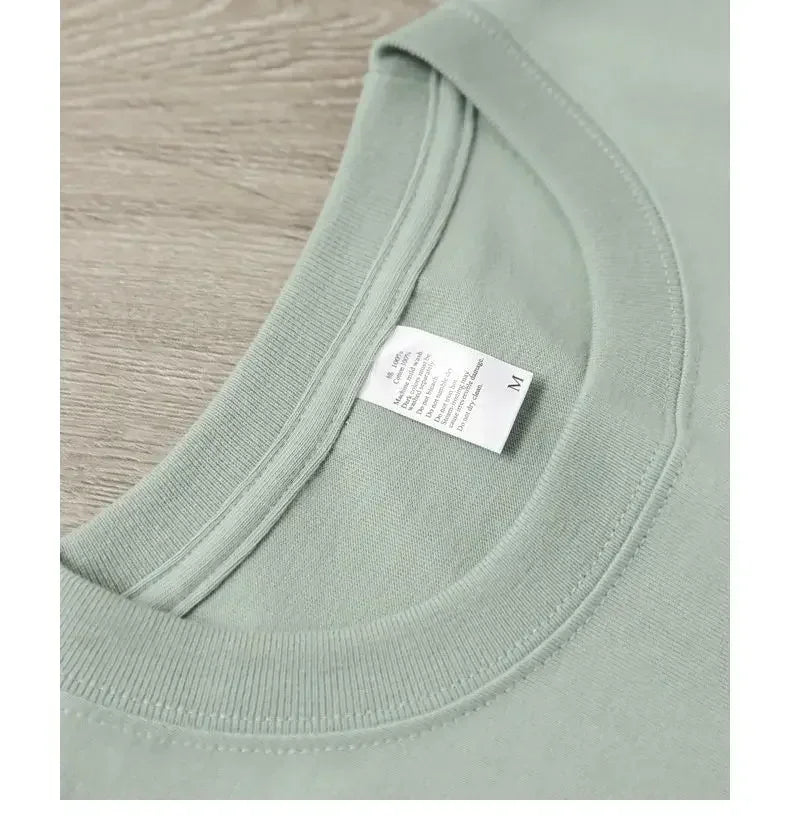 Summer Men Women Green T-shirt 100% Pure Cotton Short-sleeved Top Korea T-shirt Green Cotton Half-sleeve T Shirt Streetwear