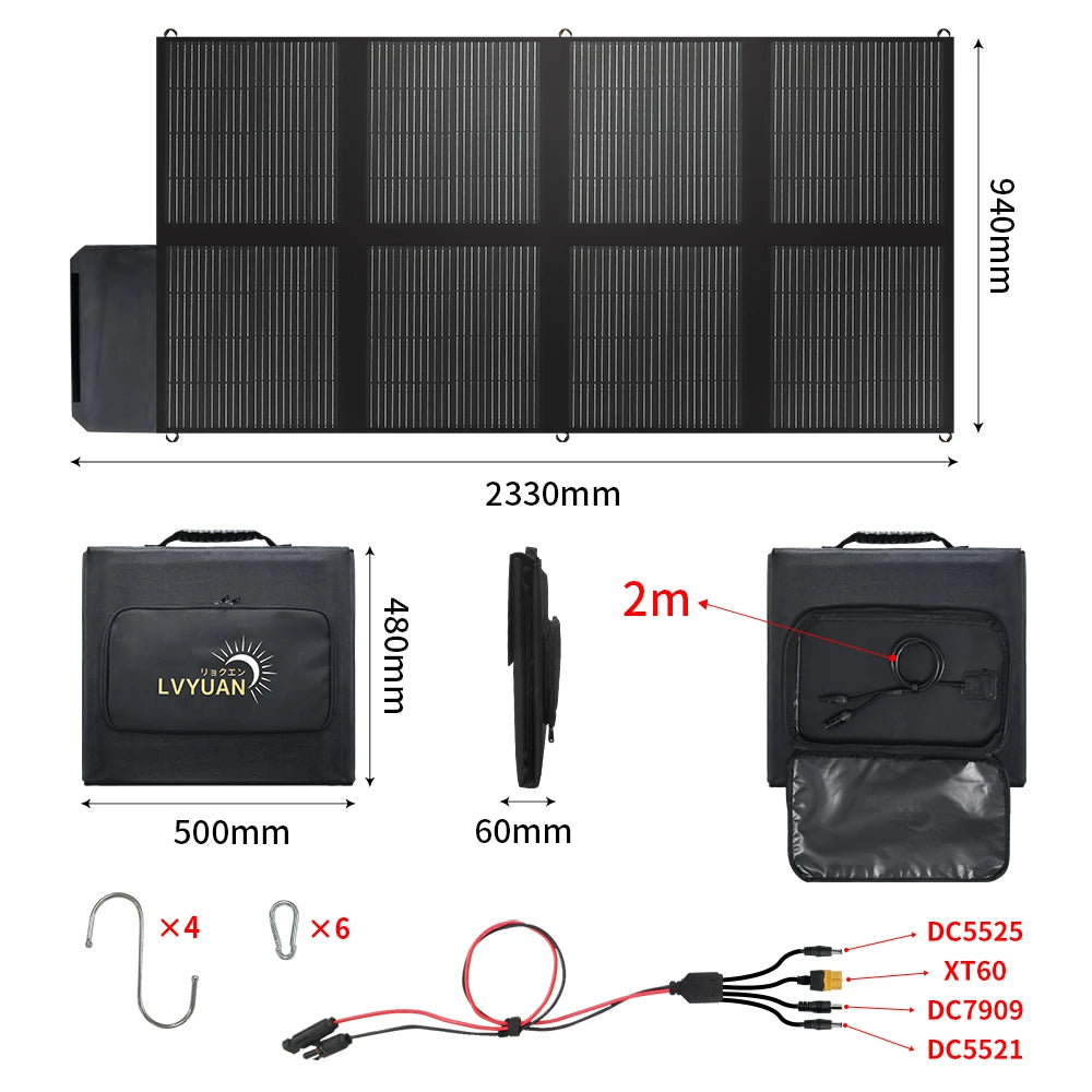 200W/300W Solar Power Monocrystalline Outdoor RV Solar Panel Module for Off Grid Waterproof/Portable Solarpanels