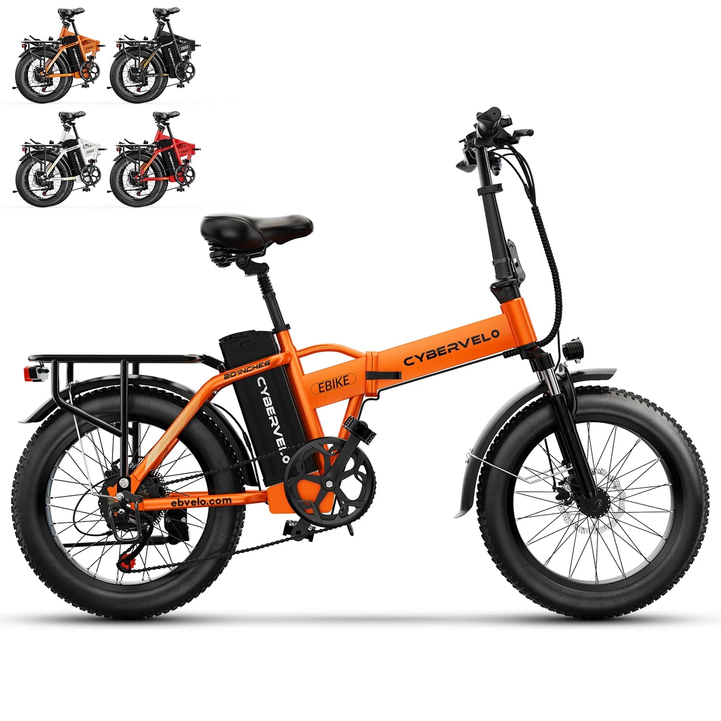 1000W Folding Electric Bike, 48V 20AH Large Removable Battery E Bike, 30+MPH, 80 Miles Max Range, 20" Fat Tire Electric Bike for