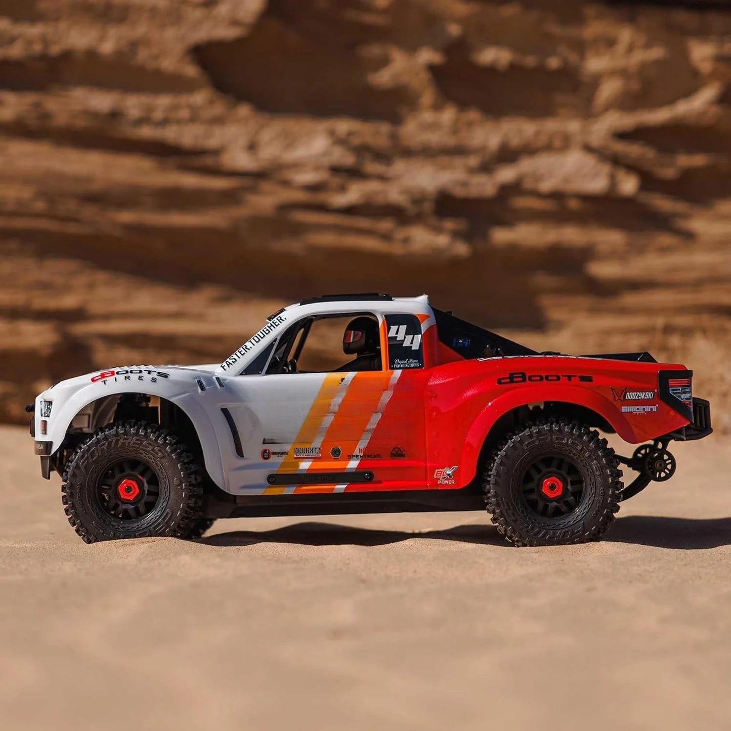 RC Truck 4X4 4S BLX 1/8th Scale Desert Truck RTR (Battery and Charger Not Included), White/Red ARA4404T1